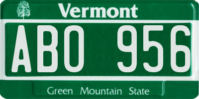 VT license plate ABO956