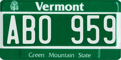 VT license plate ABO959