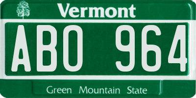 VT license plate ABO964