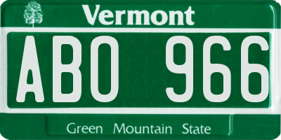 VT license plate ABO966