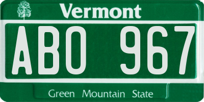 VT license plate ABO967