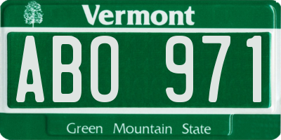 VT license plate ABO971