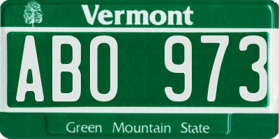 VT license plate ABO973