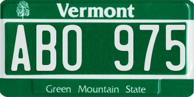 VT license plate ABO975