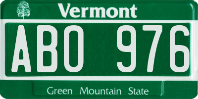 VT license plate ABO976