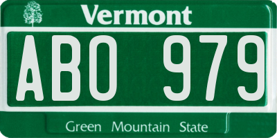 VT license plate ABO979