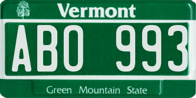 VT license plate ABO993