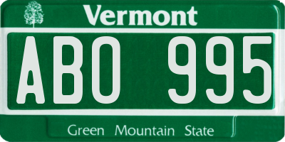 VT license plate ABO995