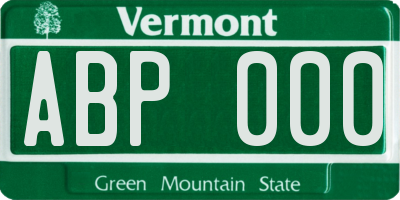 VT license plate ABP000