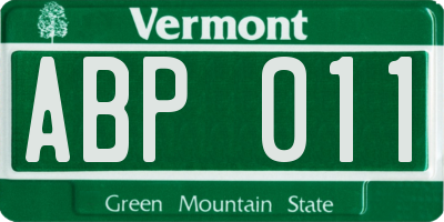 VT license plate ABP011