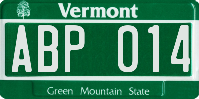 VT license plate ABP014