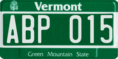 VT license plate ABP015