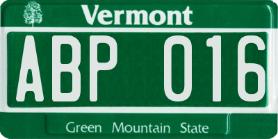 VT license plate ABP016