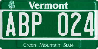 VT license plate ABP024