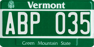 VT license plate ABP035