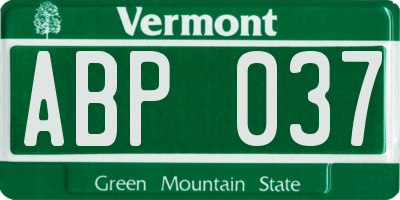 VT license plate ABP037