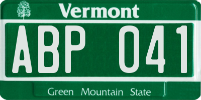 VT license plate ABP041