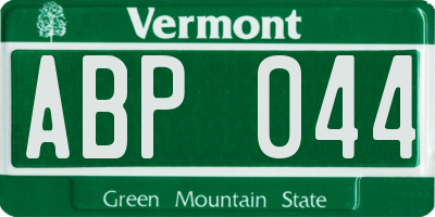 VT license plate ABP044