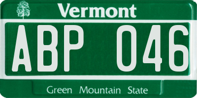 VT license plate ABP046