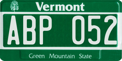 VT license plate ABP052