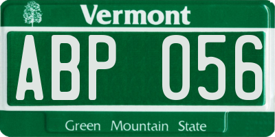 VT license plate ABP056