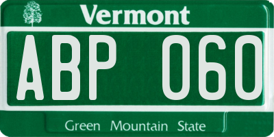 VT license plate ABP060