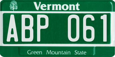 VT license plate ABP061