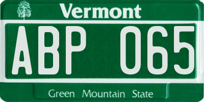 VT license plate ABP065