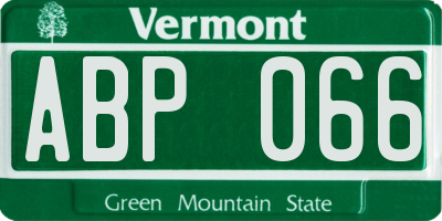 VT license plate ABP066