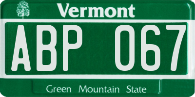 VT license plate ABP067