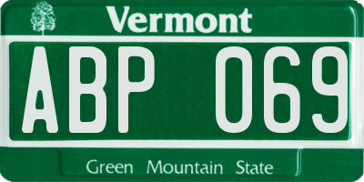 VT license plate ABP069