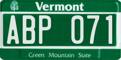 VT license plate ABP071