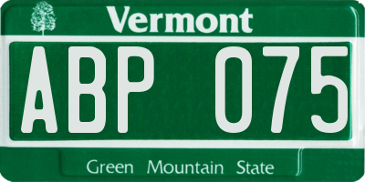 VT license plate ABP075