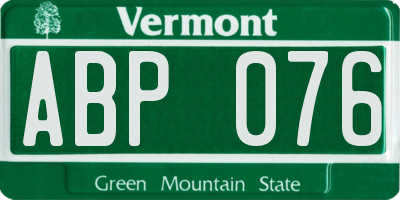 VT license plate ABP076