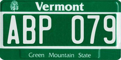 VT license plate ABP079