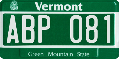 VT license plate ABP081