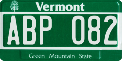 VT license plate ABP082