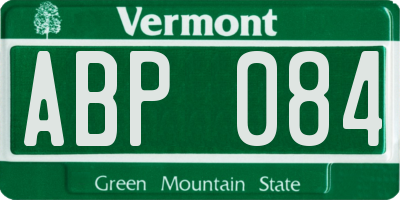 VT license plate ABP084