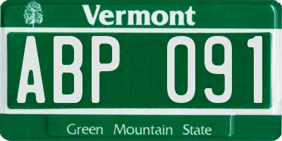 VT license plate ABP091