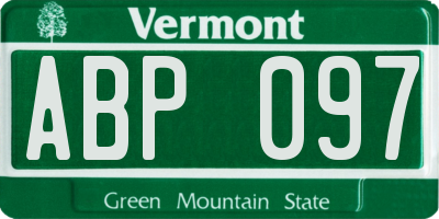 VT license plate ABP097