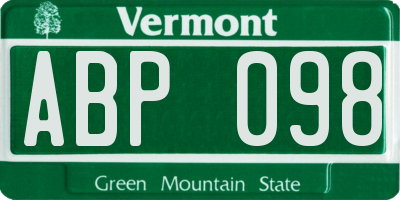 VT license plate ABP098