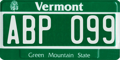 VT license plate ABP099