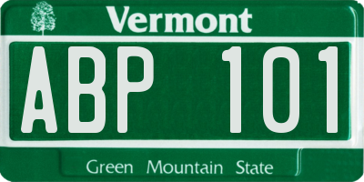 VT license plate ABP101