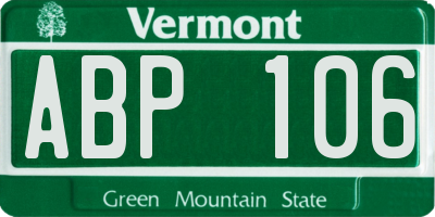 VT license plate ABP106