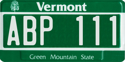 VT license plate ABP111