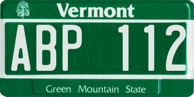 VT license plate ABP112