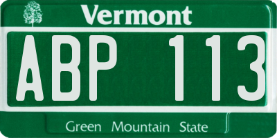 VT license plate ABP113