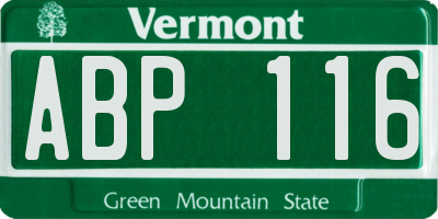 VT license plate ABP116