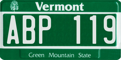 VT license plate ABP119