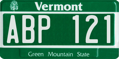 VT license plate ABP121